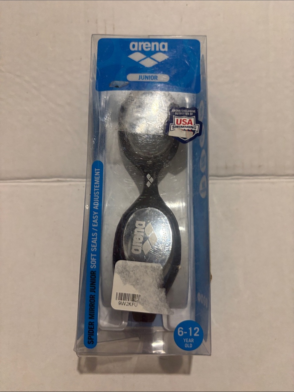 Arena Junior Swim Goggles — Blue Packaging, Black Case